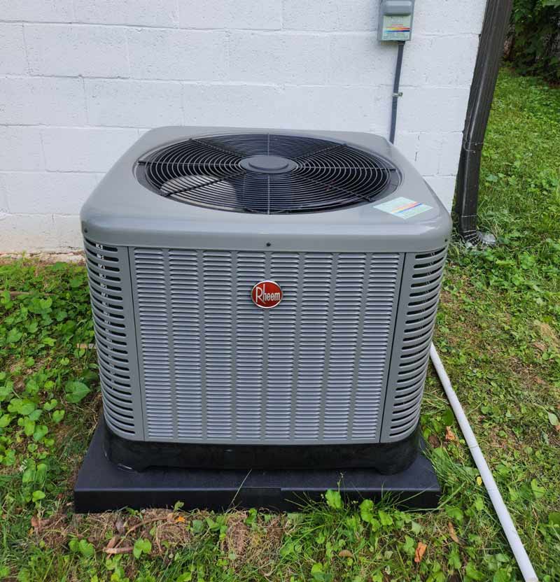 Rheem outdoor AC unit serviced by Hope Heating & Air